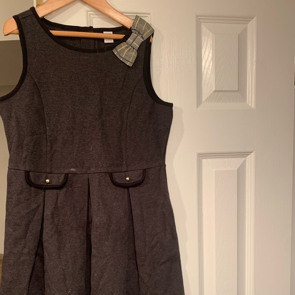 Janie and jack dress grey with bow detail size 12